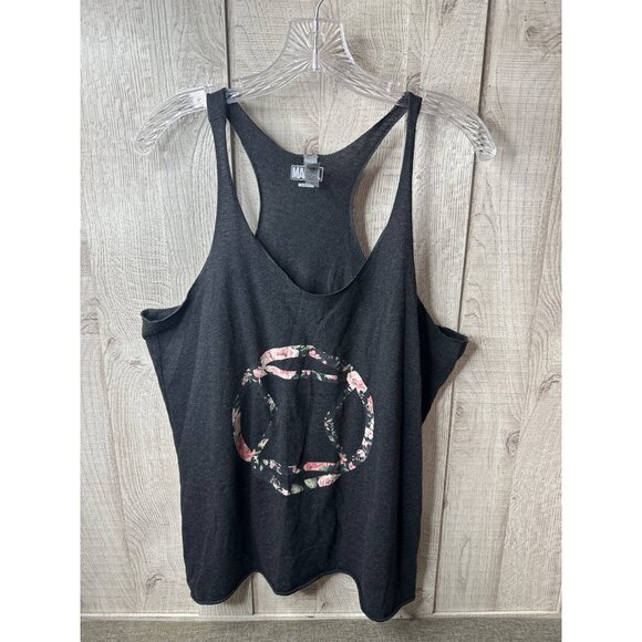 Marvel Peace Floral Black Racerback Tank Top Womens XXL & Gray Shorts - Picture 2 of 13